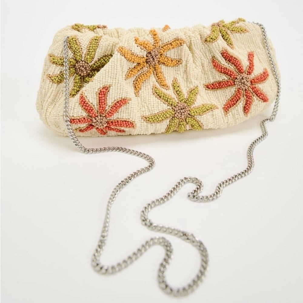 Zara Printed Beaded Bag